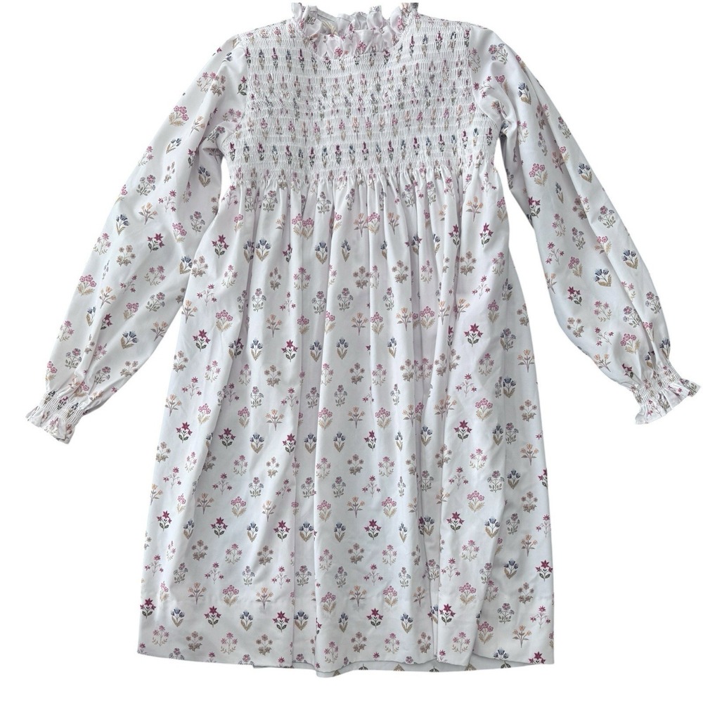 Smockingbird Girls Size 8‎ Smocked Dress Floral Ivory/Cream NWOT